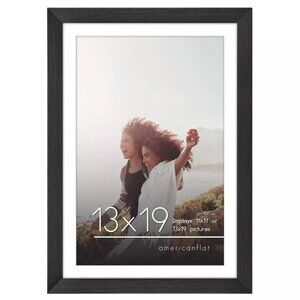 American Flat Poster Frame 13x19 black glass